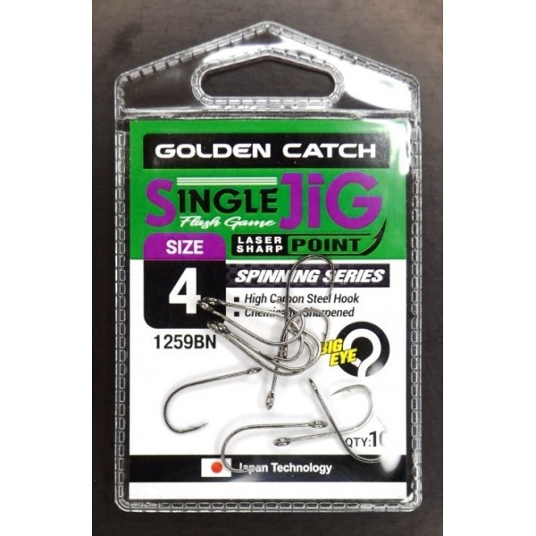 Крючки рыбацкие, GC Single Jig 1259, 10шт/уп, цвет BN, №4